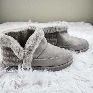 Maurices Gray Faux Fur Ankle Booties